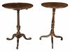 Two George III Dishtop Mahogany Candle Stands