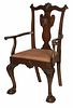 Chippendale Style Carved Mahogany Arm Chair