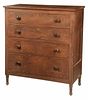 American Federal Red Painted Four Drawer Chest