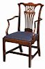 Fine Chippendale Mahogany Open Arm Chair