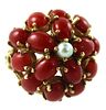 ANTIQUE CHINESE CORAL & PEARL FASHION RING