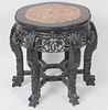 ANTIQUE, CHINESE, CARVED, MARBLE INLAY TABLE