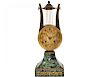 19th Ct. French Empire Bronze & Marble Lyre Clock