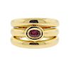 Chaumet 18k Gold Ruby Wide Ring