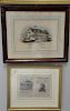 Two piece lot to include hand colored lithograph Madison Cottage Corporal Thompson Proprietor Cor Broadway and 23rd Street Ne