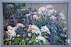 Two piece lot to include Tatsiana Potvorova (20th century), oil on canvas, Spring Flowers, signed lower right, 19 3/4" x 29 1