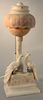 Alabaster table lamp with wood top and two peacocks on base. ht. 22in. Provenance: Property from the Estate of Frank Perrotti