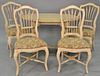 Continental oval table and four chairs, ht. 30in., top. 31" x 46"