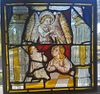 German Gothic Era Antique Stained Glass with Angels