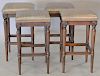 Set of four Hancock and Moore bar stools, ht. 29in.