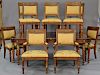 Henredon Grand Provenance dining table and ten chairs, (very clean condition) with two 22in. leaves and custom pads, table wi