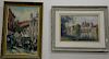 Two framed paintings to include Jean Salabet (b. 1900) "Moret Sur Liong" France signed lower left: J. Salabet (19 1/2" x 28 1