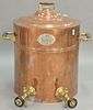 Copper insulated coffee tank No. 116 Oriental Tea Co., Boston, having two spigots. ht. 25in., dia. 19in. Provenance: Property