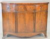 Federal style mahogany server having three drawers and three doors, ht. 32 1/2in., wd. 42in., dp. 21 1/2in.