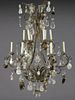 French wrought iron 12-light chandelier with