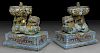 Pr. Monumental Chinese cloisonne foo dogs,