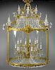 Large Louis XVI style bronze and crystal lantern,