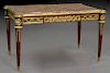 Louis XVI style bronze mounted marble top table,