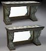 Pr. English consoles with specimen marble tops