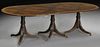 Regency style 3-pedestal mahogany dining table