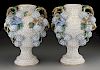 Pr. German porcelain Schneeballen vases