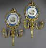 Pr. Louis XVI style wall bronze and porcelain