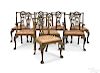 Set of eight Chippendale style dining chairs