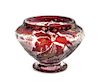 A Vallerysthal Cameo Glass Vase, Diameter 7 inches.