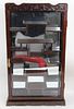 CHINESE, ROSEWOOD, MIRRORED, DISPLAY CABINET