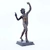 Bronze Sculpture of a Dancing Satyr/Pan Signed V