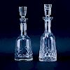 Two (2) Crystal Decanters. One Waterford Lismore