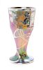 An Austrian Iridescent Glass and Silver Overlay Vase, Height 11 inches.