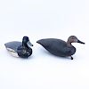 Collection of Two (2) Antique Wooden Duck Decoys with Distressed Paint