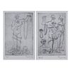 Edouard Pignon, French (1905-1993) Pair of Etchings "Nude Male Figures" Signed and numbered 12/15, 4/15 in pencil