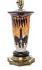 A Charles Schneider Cameo Glass Lamp Base, Height 14 inches.