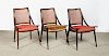 THREE MAHOGANY AND CANED SIDE CHAIRS