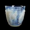 A Sabino Molded Opalescent Glass Vase, Height 6 3/4 inches.