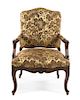 A Louis XV Fauteuil Height 38 inches.