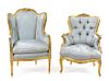 * Two Louis XVI Style Giltwood Bergeres Height 40 inches.