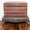 * A Painted Book Form Chest Height 21 x width 21 x depth 16 7/8 inches.