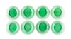 A Set of Eight Steuben Green Jade Glass Plates, Diameter 9 5/8 inches.