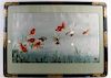 * A Chinese Embroidered Silk Panel Height 39 x width 26 x depth 2 inches.