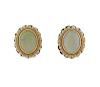 14K Gold Opal Pearl Earrings
