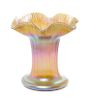 A Quezal Gold Iridescent Glass Vase, Height 6 1/2 inches.