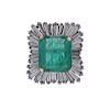 14K Gold 11ct Emerald Diamond Ring
