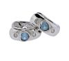 18K Gold Diamond Blue Gemstone Huggie Earrings