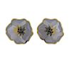 Tiffany &amp; Co 18k Gold MOP Onyx Inlay Flower Earrings