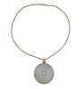Gumps 14k Gold Jade Pendant on Necklace