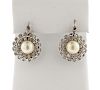 Antique Silver Diamond Pearl Earrings