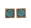 Antique 14k Gold  Turquoise Earrings